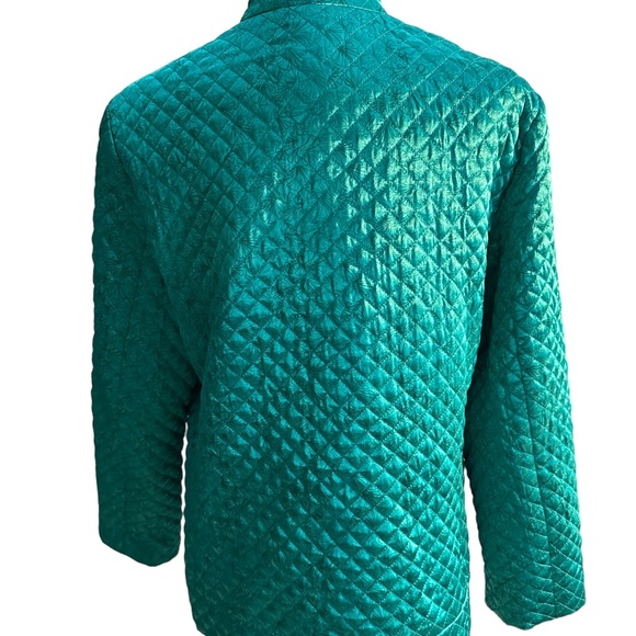 C.L.O.T.H.E.S green zipper pockets quilted jacket in green Large - Picture 2 of 16